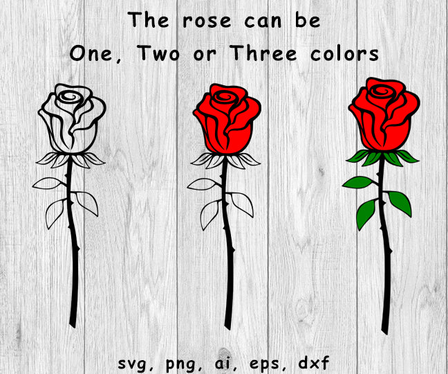Rose - SVG, PNG, AI, EPS, DXF Files for Cut Projects – Funny Bone