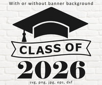 Graduation Class of 2026 Logo, svg, png, jpg, eps, dxf digital files for Cricut or other CNC machines