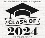 Graduation Class of 2024 - SVG, PNG, AI, EPS, DXF Files for Cut Projects