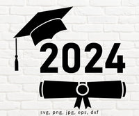 2024 Graduation - SVG, PNG, AI, EPS, DXF Files for Cut Projects