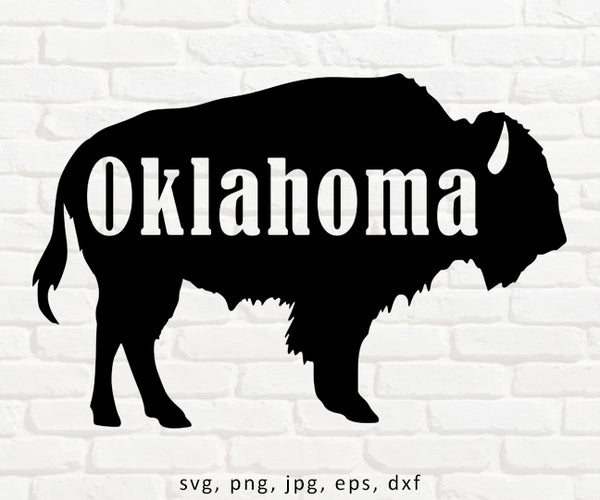 Oklahoma Buffalo - SVG, PNG, JPG, EPS, DXF Files for Cut Projects