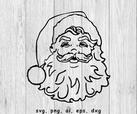 Santa, Christmas Santa,  - SVG, PNG, JPG, EPS, DXF Files
