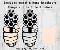44 Magnum Pistol - SVG, PNG, AI, EPS, DXF Files for Cut Projects
