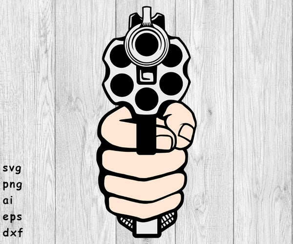 44 Magnum Pistol - SVG, PNG, AI, EPS, DXF Files for Cut Projects
