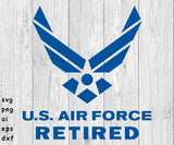Air Force Logo, Retired - SVG, PNG, AI, EPS, DXF Files