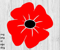 Anzac Poppy, Anzac Day - SVG, PNG, AI, EPS, DXF Files for Cut Projects