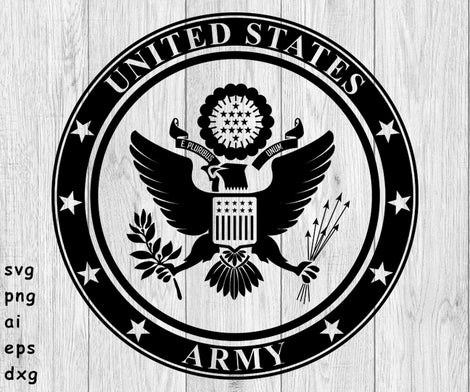 Army Seal, Army Crest SVG, PNG, AI, EPS, DXF Files for Cut Projects ...