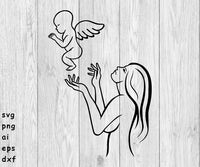 Mom and Baby - SVG, PNG, AI, EPS, DXF Files for Cut Projects