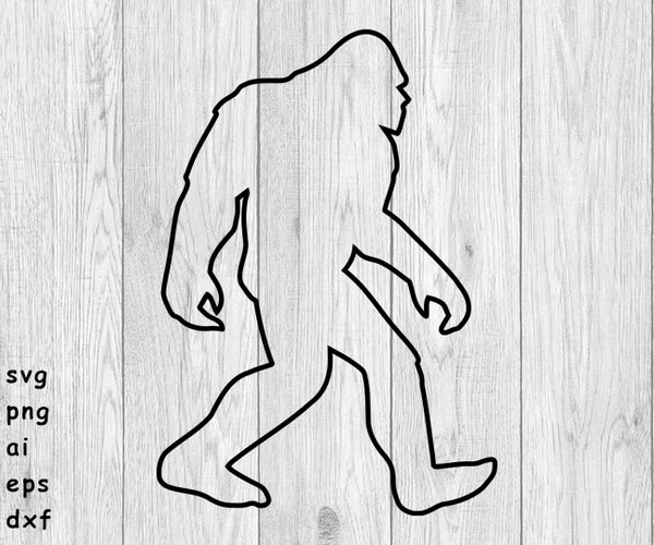 Bigfoot Outline - SVG, PNG, AI, EPS, DXF Files for Cut Projects