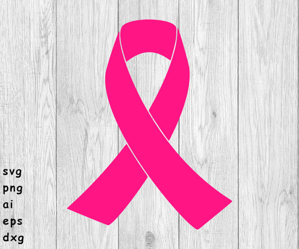 Breast Cancer Ribbon 2 - svg, png, ai, eps, dxf files for; Auto Decals, Vinyl Decals, Printing, T-shirts, CNC, Cricut, other cut files