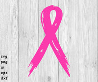 Breast Cancer Pink Ribbon - SVG, PNG, AI, EPS, DXF Files for Cut Projects