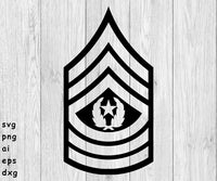 Command Sergeant Major Rank - SVG, PNG, AI, EPS, DXF Files for Cut Projects