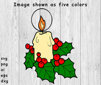 Christmas Candle - SVG, PNG, AI, EPS, DXF Files for Cut Projects