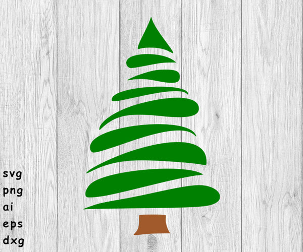 Christmas Tree Swirl - SVG, PNG, AI, EPS, DXF Files for Cut Projects