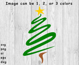 Christmas Tree Swirl - svg, png, ai, eps, dxf files for; Auto Decals, Vinyl Decals, Printing, T-shirts, CNC, Cricut, other cut files