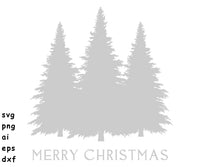 Merry Christmas Trees - SVG, PNG, AI, EPS, DXF Files for Cut Projects
