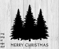 Merry Christmas Trees - SVG, PNG, AI, EPS, DXF Files for Cut Projects