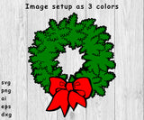 Christmas Wreath - SVG, PNG, AI, EPS, DXF Files for Cut Projects