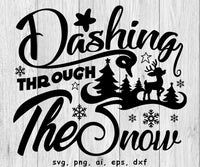 Dashing Through The Snow - SVG, PNG, AI, EPS, DXF Files