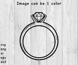 Diamond Ring - SVG, PNG, AI, EPS, DXF Files for Cut Projects