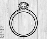 Diamond Ring - SVG, PNG, AI, EPS, DXF Files for Cut Projects