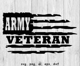 Army Veteran distressed American flag