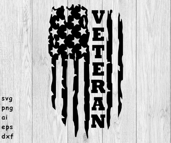 distressed veteran American vertical flag