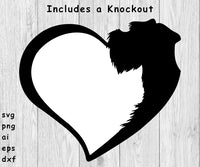 Schnauzer Dog Heart - SVG, PNG, AI, EPS, DXF Files for Cut Projects