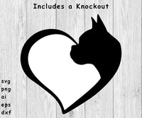 Boxer Dog Heart - SVG, PNG, AI, EPS, DXF Files for Cut Projects