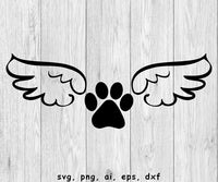 Dog Paw Wings - SVG, PNG, AI, EPS, DXF Files for Cut Projects