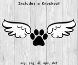 Dog Paw Wings - SVG, PNG, AI, EPS, DXF Files for Cut Projects
