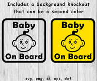 Baby On Board - SVG, PNG, AI, EPS, DXF Files for Cut Projects