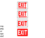 Exit Signs - SVG, PNG, AI, EPS, DXF Files for Cut Projects