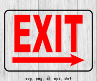 Exit Signs - SVG, PNG, AI, EPS, DXF Files for Cut Projects