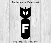 F Bomb SVG, PNG, AI, EPS, DXF Files for Cut Projects
