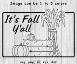 It's Fall Y'all, Harvest with color - SVG, PNG, AI, EPS, DXF Files