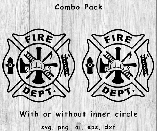 Fire Department Logo, Simple Layout - SVG, PNG, AI, EPS, DXF Files