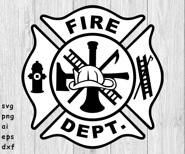 Fire Department Logo, Simple Layout - SVG, PNG, AI, EPS, DXF Files ...