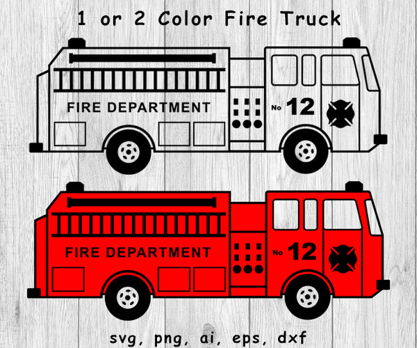 Fire Truck, Firetruck - SVG, PNG, AI, EPS, DXF Files for Cut Projects