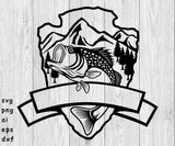 Fishing Logo - SVG, PNG, AI, EPS, DXF Files for Cut Projects
