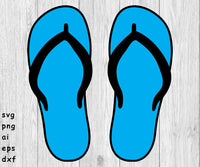 Flip Flops, Sandals - SVG, PNG, AI, EPS, DXF Files for Cut Projects