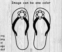 Flip Flops, Sandals - SVG, PNG, AI, EPS, DXF Files for Cut Projects
