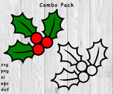Holly, Christmas Holly - SVG, PNG, AI, EPS, DXF Files