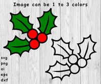 Holly, Christmas Holly - SVG, PNG, AI, EPS, DXF Files