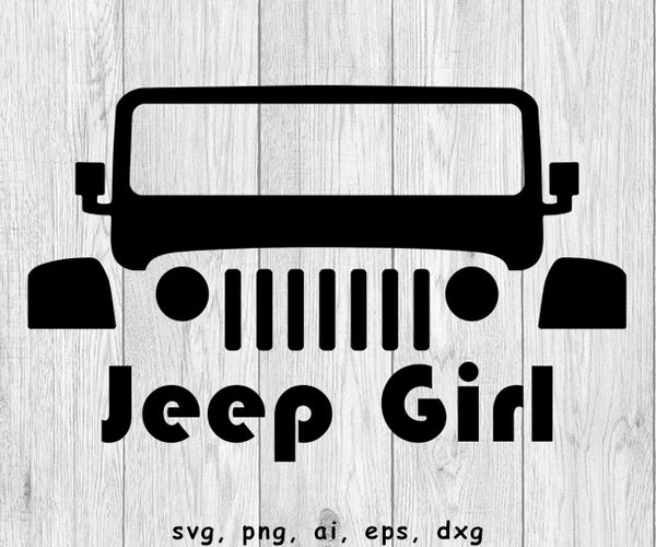 jeep girl, jeep grill, jeep girl svg logo