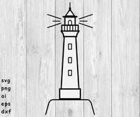 Lighthouse, Simple Lighthouse - SVG, PNG, AI, EPS, DXF Files