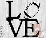 Love Football - SVG, PNG, AI, EPS, DXF Files for Cut Projects