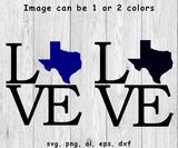 Love Texas - SVG, PNG, AI, EPS, DXF Files for Cut Projects