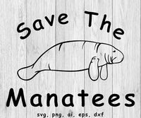 Manatee, Save the Manatee -  SVG, PNG, AI, EPS, DXF Files
