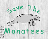 Manatee, Save the Manatee -  SVG, PNG, AI, EPS, DXF Files